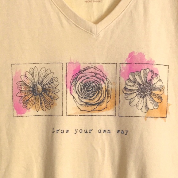 Life is Good V-neck Tee (Pale yellow) - Picture 4 of 5